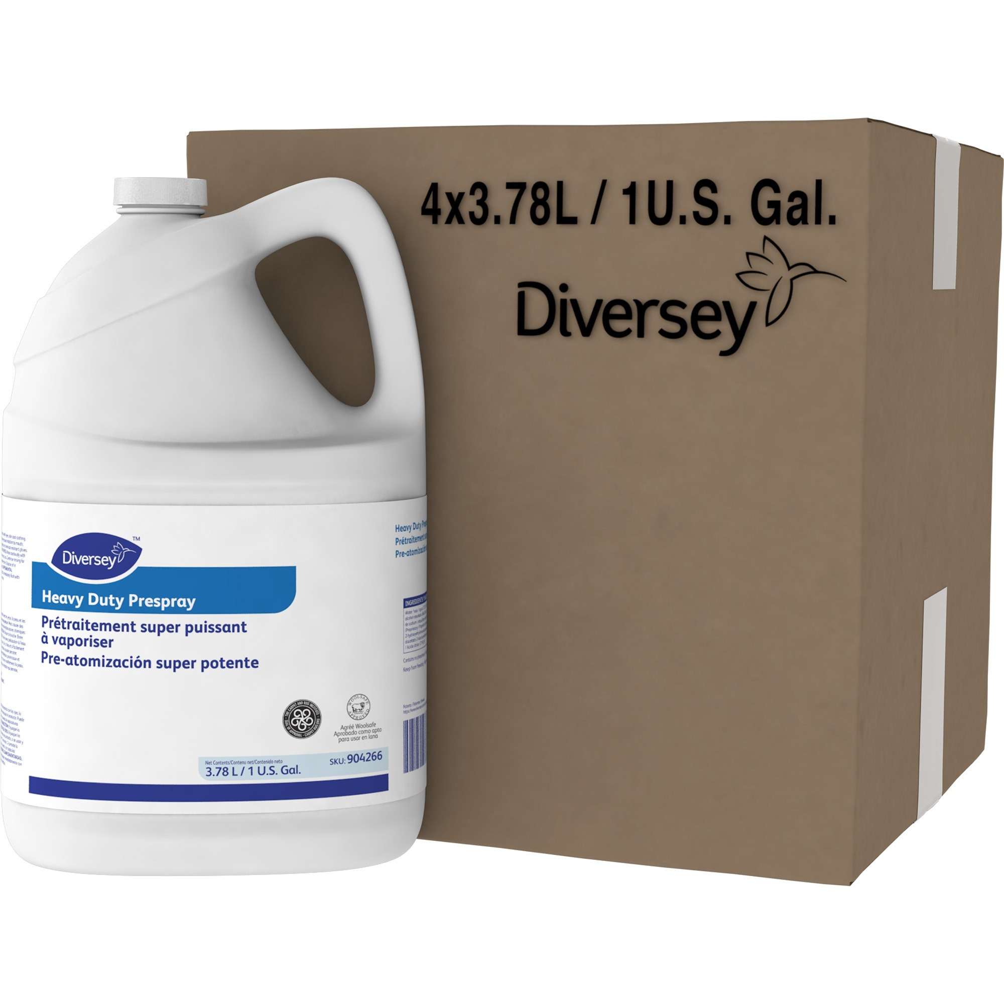 Diversey Heavy Duty Prespray Carpet Cleaner - Liquid - 128 fl oz (4 quart) - Fruity Scent - 4 / Carton - Clear