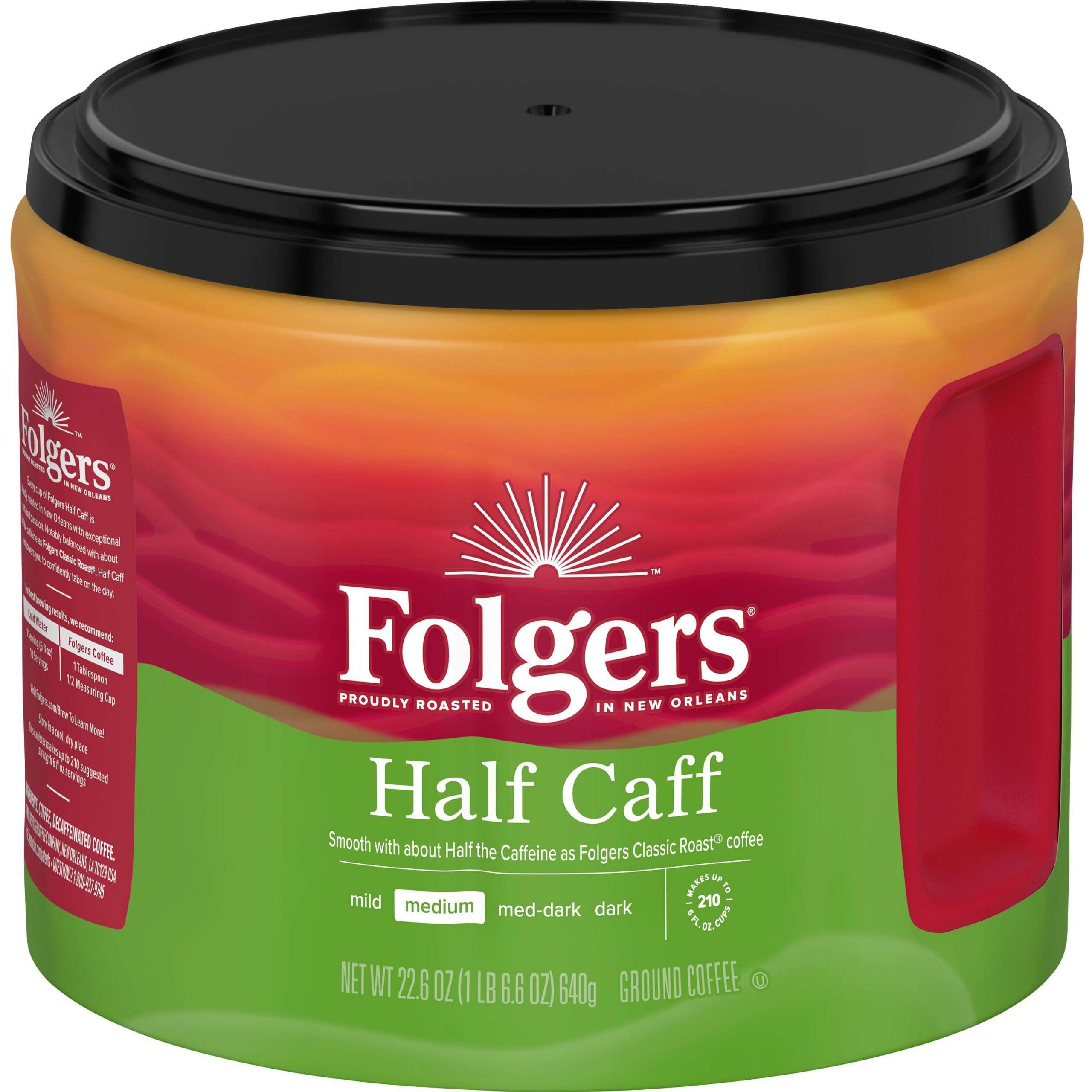 Folgers® 1/2 Caff Coffee - Medium - 22.6 oz - 1 Each