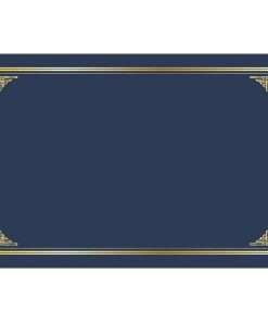 Geographics Certificate Holder - Linen - Gold Foil, Navy Blue - 10 / Pack