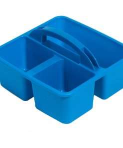 Deflecto Antimicrobial Kids Storage Caddy - 3 Compartment(s) - 5.3" Height x 9.4" Width x 9.3" Depth - Antimicrobial, Lightweight, Portable, Mold Resistant, Mildew Resistant, Durable, Washable, Stackable - Blue - Polypropylene - 1 Each