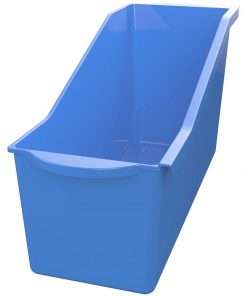 Deflecto Antimicrobial Kids Book Bin - 7.4" Height x 14.2" Width x 5.3" Depth - Antimicrobial, Lightweight, Portable, Mold Resistant, Mildew Resistant, Stackable, Handle - Blue - Polypropylene - 1 Each