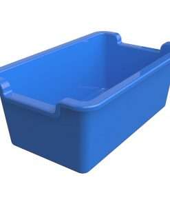Deflecto Antimicrobial Rectangular Storage Bin - 5.1" Height x 13.2" Width x 8.1" Depth - Antimicrobial, Lightweight, Mold Resistant, Mildew Resistant, Handle, Portable, Stackable - Blue - Polypropylene - 1 Each