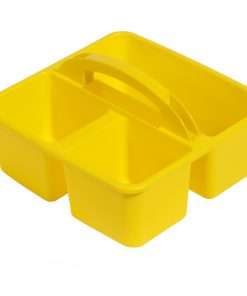Deflecto Antimicrobial Kids Storage Caddy - 3 Compartment(s) - 5.3" Height x 9.4" Width x 9.3" Depth - Antimicrobial, Lightweight, Portable, Mold Resistant, Mildew Resistant, Durable, Washable, Stackable - Yellow - Polypropylene - 1 Each