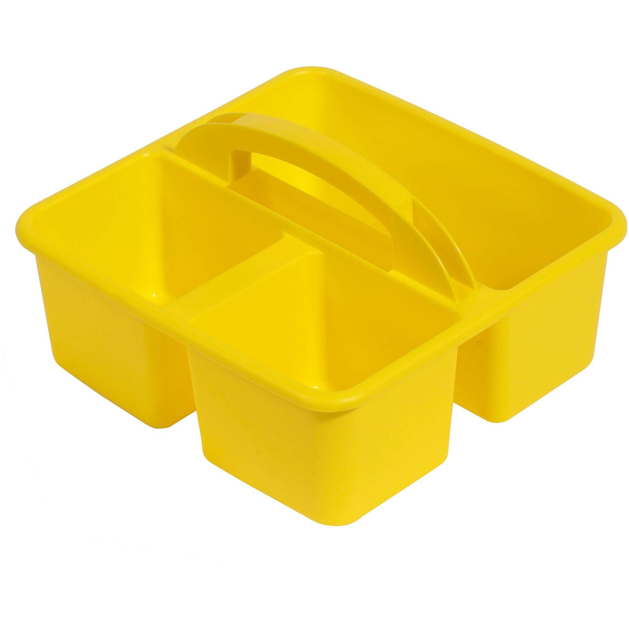Deflecto Antimicrobial Kids Storage Caddy - 3 Compartment(s) - 5.3" Height x 9.4" Width x 9.3" Depth - Antimicrobial, Lightweight, Portable, Mold Resistant, Mildew Resistant, Durable, Washable, Stackable - Yellow - Polypropylene - 1 Each