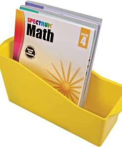 Deflecto Antimicrobial Kids Book Bin - 7.4" Height x 14.2" Width x 5.3" Depth - Antimicrobial, Lightweight, Portable, Mold Resistant, Mildew Resistant, Stackable, Handle - Yellow - Polypropylene - 1 Each