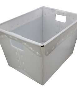 Flipside Translucent Plastic Storage Postal Tote - External Dimensions: 13.3" Width x 11.6" Depth x 18.3" Height - Lid Closure - Plastic - Translucent - For Storage, Moving - 2 / Pack