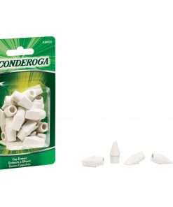 Ticonderoga White Erasers - White - Wedge - Vinyl - 25 / Pack - Latex-free, Non-toxic, Smudge-free