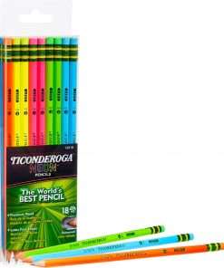Ticonderoga Bright Neon No. 2 Pencils - #2 Lead - Black Lead - Neon Barrel - 18 / Box