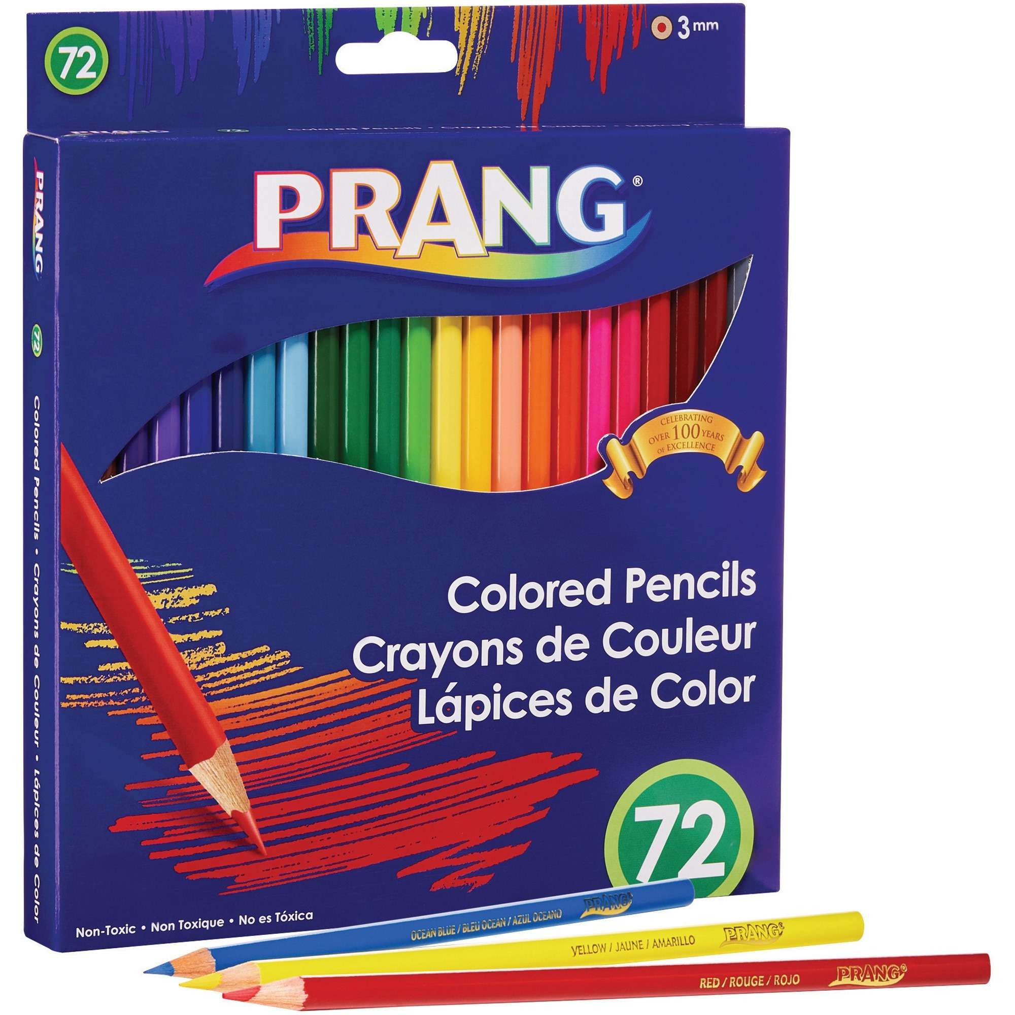 Prang Colored Pencils - 3.3 mm Lead Diameter - Assorted Lead - 72 / Box