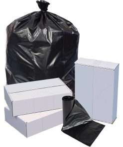 Genuine Joe Everyday Low Density Can Liners - 60 gal Capacity - 38" Width x 58" Length - 1.50 mil (38 Micron) Thickness - Low Density - Black - Resin - 100/Carton - Office Waste, Receptacle