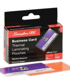 GBC Ultra Clear Thermal Laminating Pouches - Laminating Pouch/Sheet Size: 2.19" Width x 3.69" Length x 5 mil Thickness - Glossy - for Business Card - Wear Resistant, Tear Resistant - Clear - 100 / Box