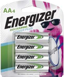 Energizer Recharge Power Plus Rechargeable AA Batteries, 4 Pack - For Multipurpose - Battery Rechargeable - AA - 1.2 V DC - 2300 mAh - Nickel Metal Hydride (NiMH) - 4 / Pack