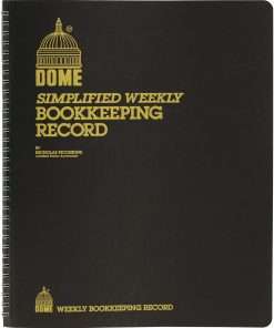 Dome Bookkeeping Record Book - 128 Sheet(s) - Wire Bound - 8.75" x 11.25" Sheet Size - Brown Cover - Recycled - 1 Each