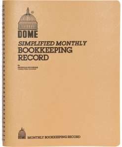 Dome Bookkeeping Record Book - 128 Sheet(s) - Wire Bound - 8.75" x 11.25" Sheet Size - White Sheet(s) - Beige Cover - Recycled - 1 Each