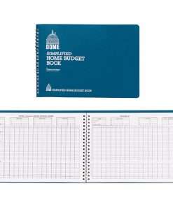 Dome Simplified Home Budget Book - 64 Sheet(s) - Wire Bound - 10.50" x 7.50" Sheet Size - White - White Sheet(s) - Blue Cover - Recycled - 1 Each