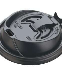 Dart Black Plastic Reclosable Lids - Round - Plastic - 1000 / Carton - 100 Per Bag - Black