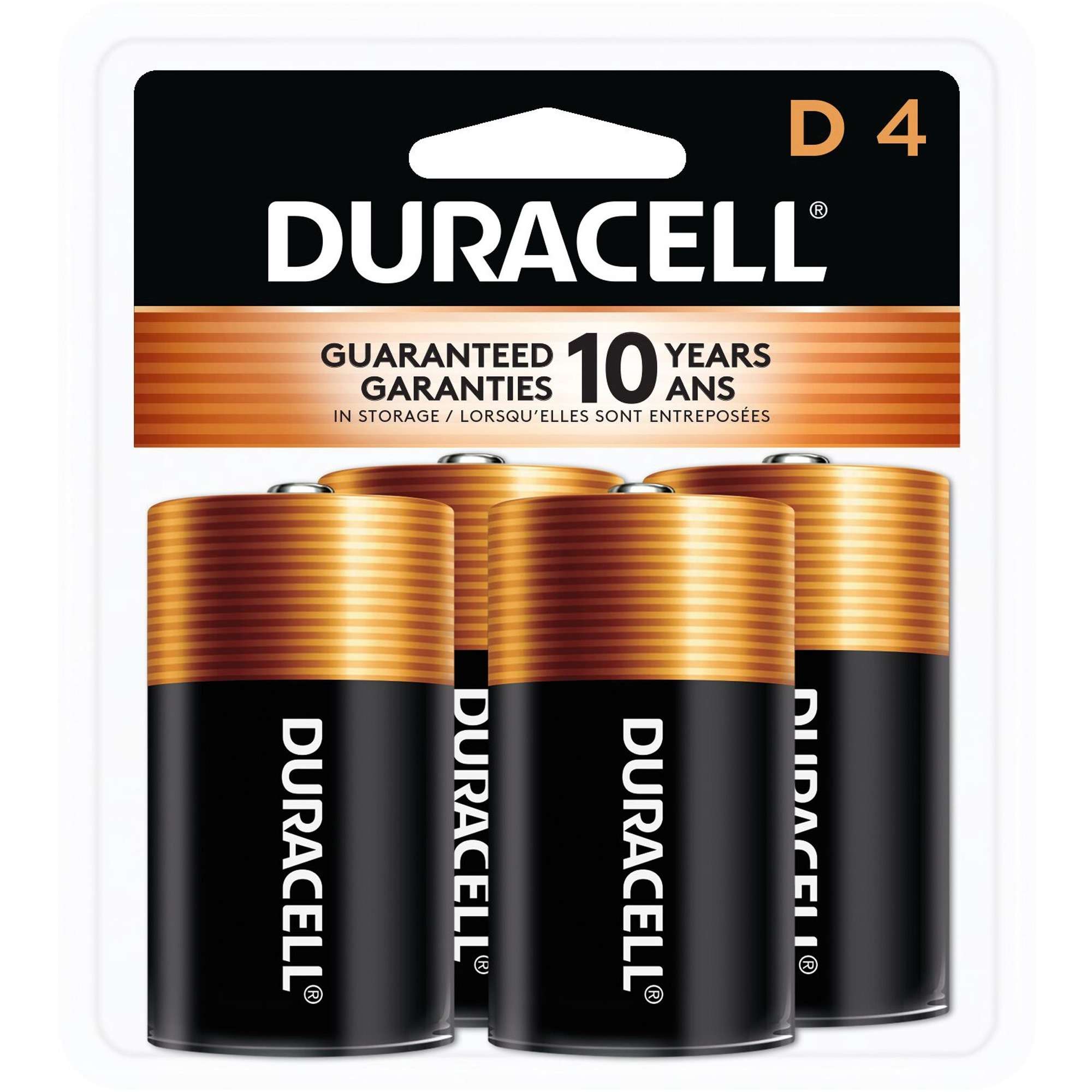 Duracell Coppertop Alkaline D Battery - MN1300 - For Multipurpose - D - 1.5 V DC - 4 / Pack