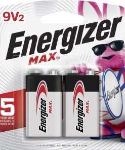 Energizer MAX Alkaline 9 Volt Batteries, 2 Pack - For Multipurpose - 9V - 9 V DC - 595 mAh - Alkaline - 2 / Pack