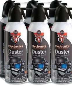 Falcon Dust-Off Compressed Gas Duster - Ozone-safe, Moisture-free - 6 / Pack - Black