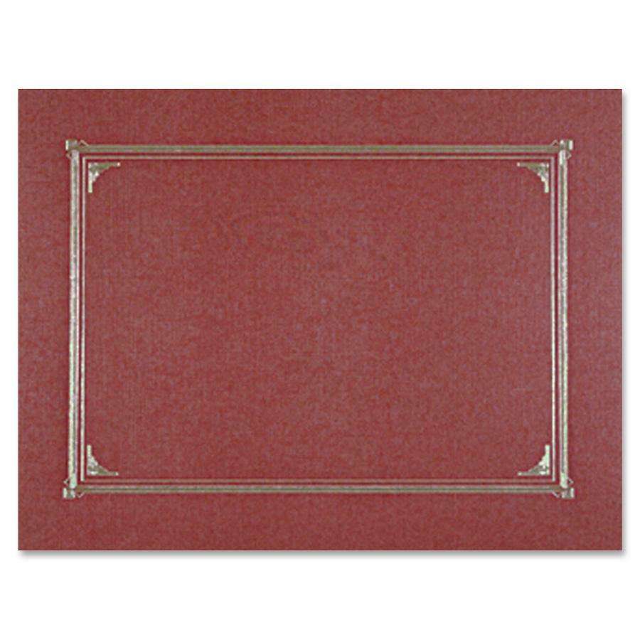 Geographics Letter, A4 Recycled Certificate Holder - 8 1/2" x 11" , 10" x 8" , 8 17/64" x 11 11/16" - Linen - Burgundy - 30% Recycled - 6 / Pack