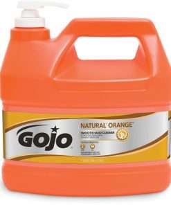 Gojo&reg; NATURAL* ORANGE Smooth Hand Cleaner - Citrus Scent - 1 gal (3.8 L) - Pump Bottle Dispenser - Soil Remover, Dirt Remover, Grease Remover - Hand - Orange - 1 Each