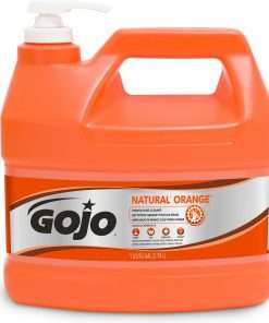 Gojo&reg; Natural Orange Pumice Hand Cleaner - Citrus Scent - 1 gal (3.8 L) - Pump Bottle Dispenser - Dirt Remover, Oil Remover, Grease Remover - Hand - White - Heavy Duty, Fast Acting - 1 Each