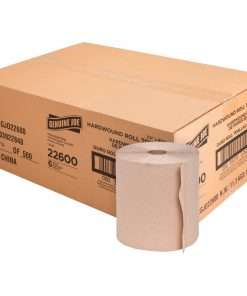 Genuine Joe Embossed Hardwound Roll Towels - 7.90" x 800 ft - Natural - Absorbent, Chlorine-free, Embossed - For Restroom - 6 / Carton