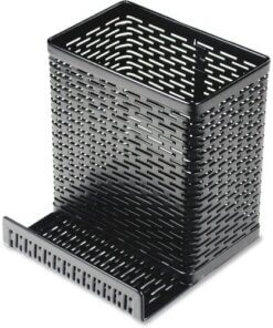 black mesh cell phone and pen holder combination