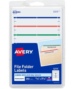 Avery® File Folder Labels, Assorted, 2/3" x 3-7/16" , 252 (5215)