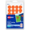 Orange Avery® Color-Coding Labels, Removable Adhesive, 3/4" Diameter, 1,008 Labels