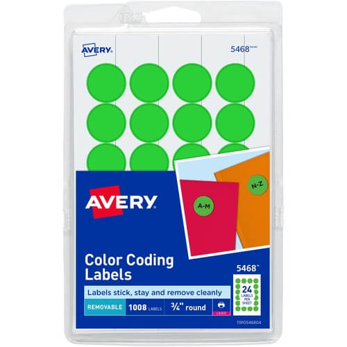 Green Avery® Removable Color-Coding Labels