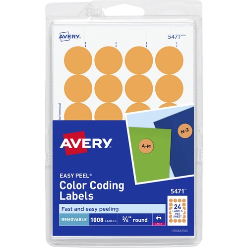 Orange Avery® Color-Coding Labels