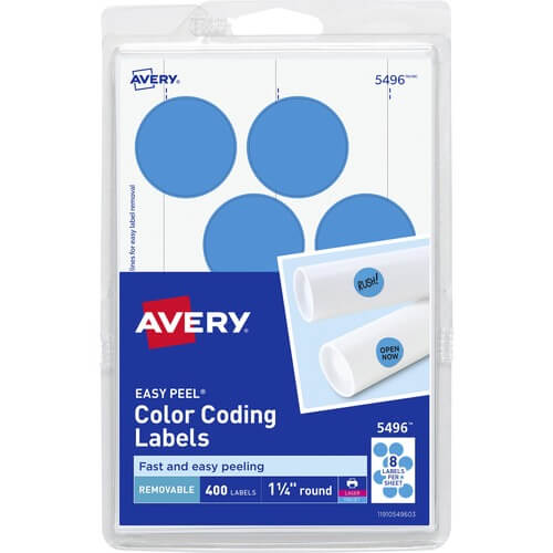 Light Blue Avery® 1-1/4" Color-Coding Labels