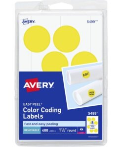 Yellow Avery® 1-1/4" Color-Coding Labels