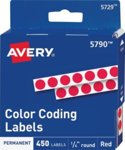 Red Avery® 1/4" Color-Coding Labels