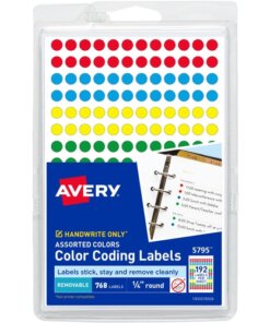 Avery® Dot Stickers, 1/4" Diameter, Assorted, 760 Total (5795)