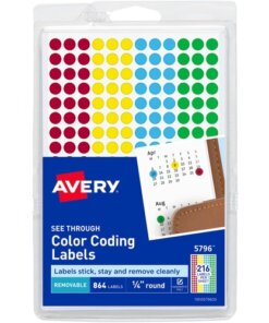Avery® Assorted Removable See-Through Color Dots