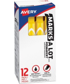 Yellow Avery® Large Desk-Style Permanent Markers