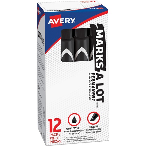 Black Avery® Marks A Lot Permanent Markers - Large Desk-Style Size