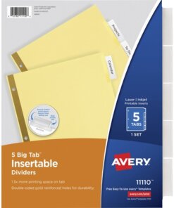 Avery® Big Tab Insertable Dividers - Reinforced Gold Edge