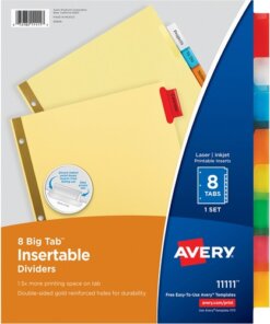 Avery® Big Tab Insertable Dividers - Reinforced Gold Edge