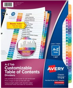 Avery® Ready Index A-Z Table of Contents Dividers