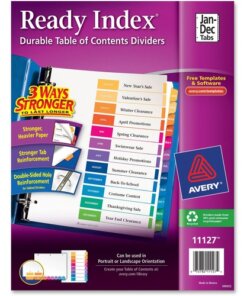 Avery® Ready Index Binder Dividers - Customizable Table of Contents