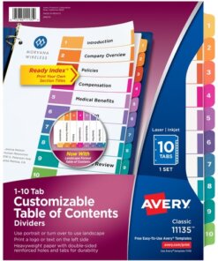 Avery® Ready Index Custom TOC Binder Dividers