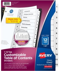 Avery® Ready Index Classic Tab Binder Dividers