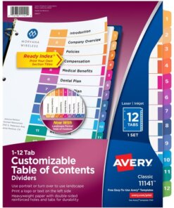 Avery® Ready Index Custom TOC Binder Dividers