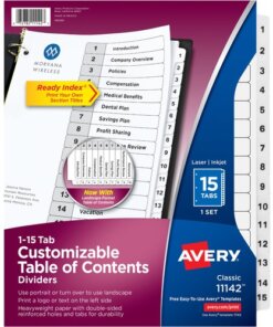 Avery® Ready Index Classic Tab Binder Dividers
