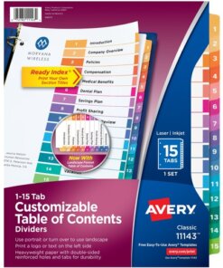 Avery® Ready Index Custom TOC Binder Dividers