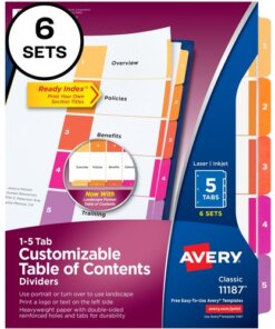 Avery® Ready Index Custom TOC Binder Dividers