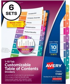 Avery® Ready Index Custom TOC Binder Dividers